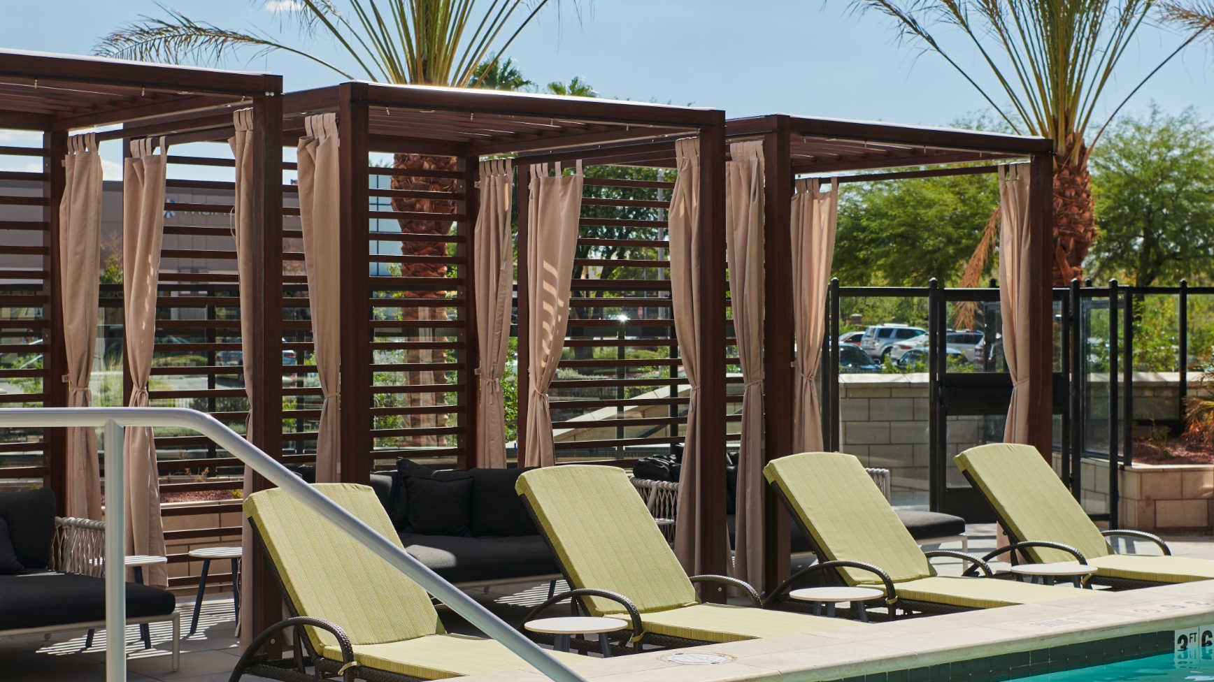 outdoor poolside community space at the Life Time Living location in Green Valley, Nevada